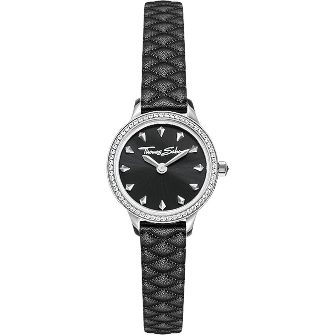 Thomas Sabo, Armbanduhr, Damenuhr, Schwarz, Silber, (Analoguhr, 19 mm)