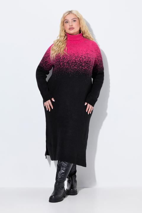 Immagine prodotto Ulla Popken Abito midi in maglia, sfumature di colore, collo alto, manica lunga (46, 48)