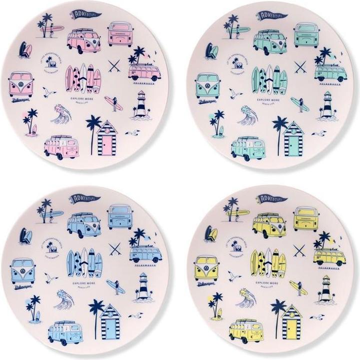 Actual product image Puckator plastic picnic plate volkswagen (x4) (4 x, 23 cm)