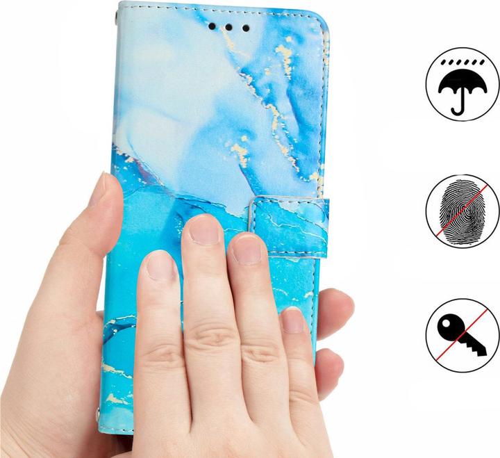 Immagine prodotto Art iPhone 14 Pro Max Custodia a libro con portacarte Marble Blue (Apple iPhone 14 Pro Max)