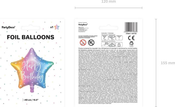 Produktbild Amscan Stern Happy Birthday (1x)