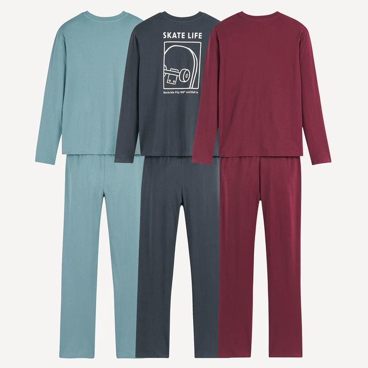 Produktbild La Redoute Collections 3er-Set Baumwollpyjamas mit Skateboard-Motiv (182)