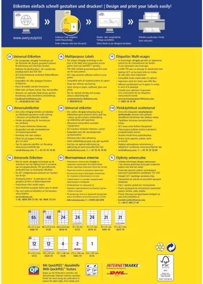 Actual product image Avery QUICKPEEL - Universal labels