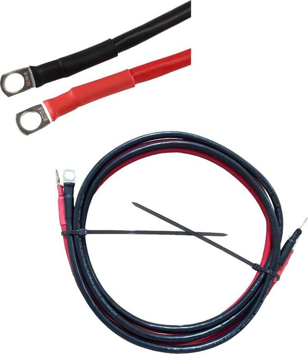 Actual product image Autarking Battery cable set - 2x 10mm2 - 1.5m, M8 cable lugs (Solar cable)