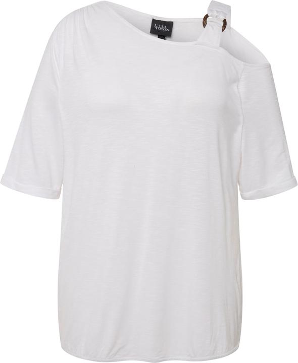 Produktbild Ulla Popken T-Shirt, Cut-Out, gekräuselte Schulter, Halbarm (50, 52)
