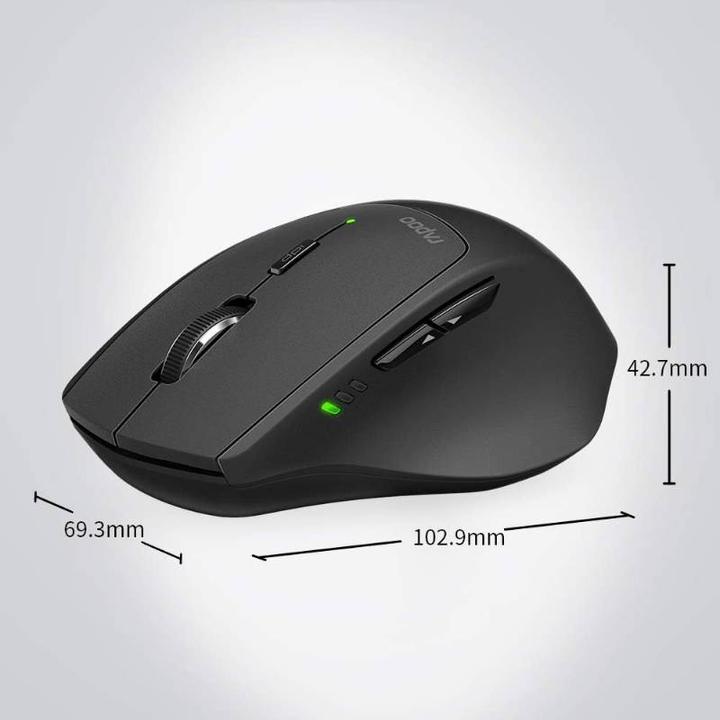Actual product image Rapoo - MT550 - Bluetooth Maus - Kabellose Maus, Schwarz (Wireless)