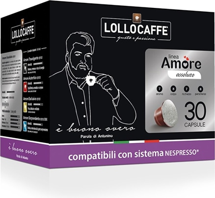 Immagine prodotto Lollo Caffè Capsule di caffè compatibili Argento Nespresso* (30 capsule) (30 x Porta.)