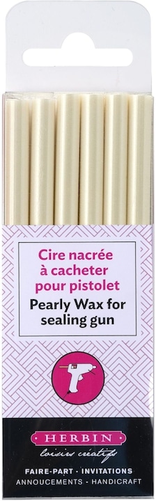 Image du produit Herbin 6 bâtons de cire nacrée pour pistolet - ivoire