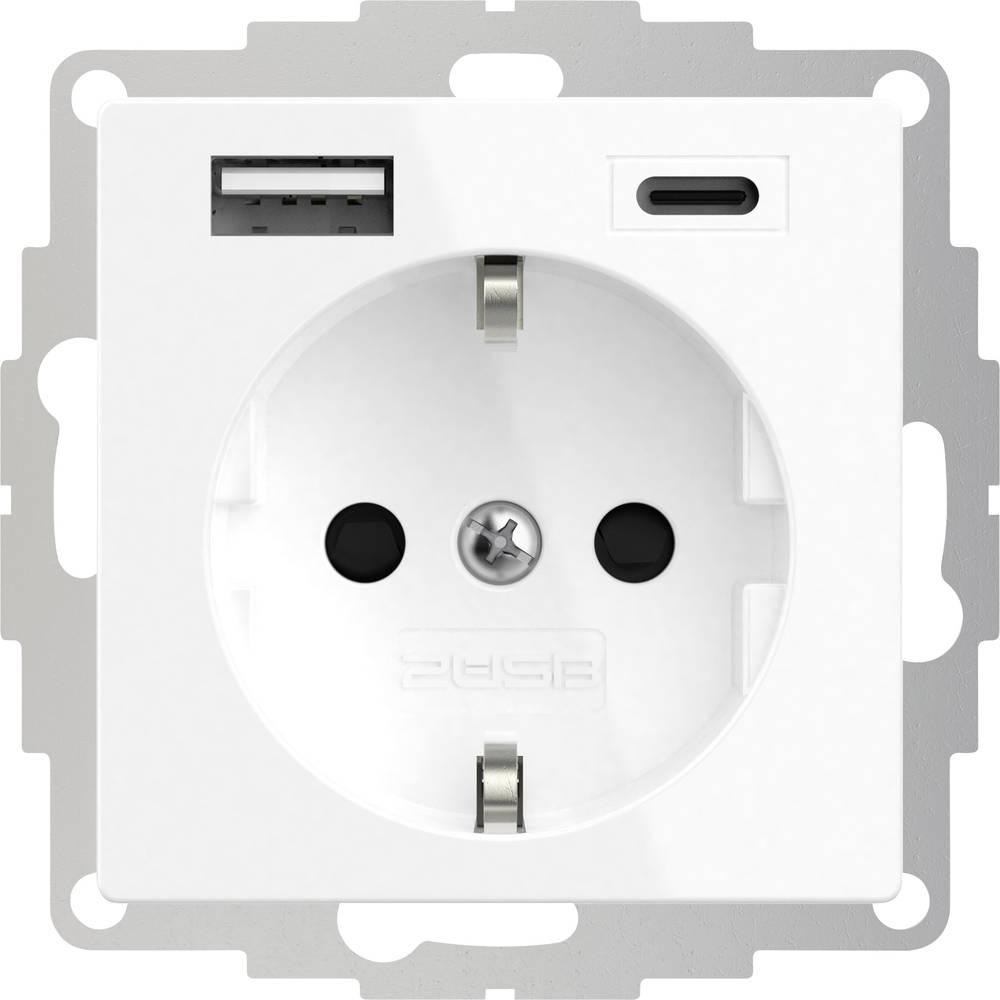 Thumbnail - 2USB, Steckdose, 2U-449511 1fach Schutzkontakt-Steckdose mit USB-Ladeausgang