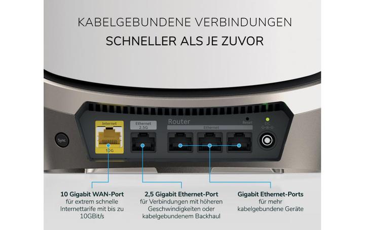 Immagine prodotto Netgear ORBI RBKE963-100EUS, AX11000, Quad-band WiFi 6E Mesh System