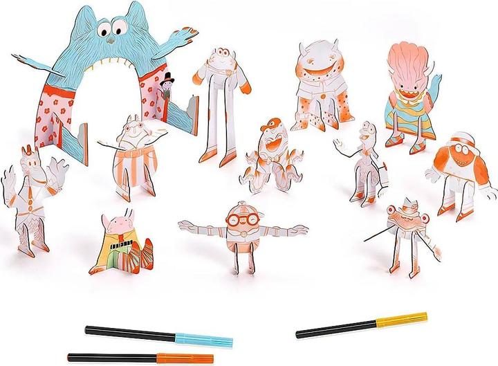 Actual product image Djeco 3D building & colouring set Monster (small)