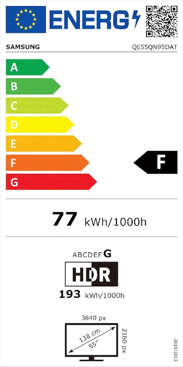 Energie-Label Samsung QE55QN95DATXXH (55", QN95D, NeoQLED, 4K, 2024)