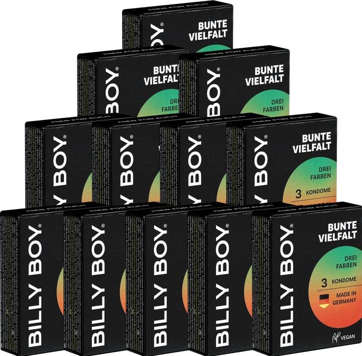 Billyboy Billy Boy "Colourful Variety" 10x3 coloured condoms, 52mm (30 pcs.)