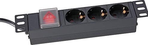 Produktbild Shiverpeaks S/CONN maximum connectivity 25,40cm (10"") Steckdosenleiste 3-fach, 1HE, schwarz (3x, CEE 7/3, 2 m)