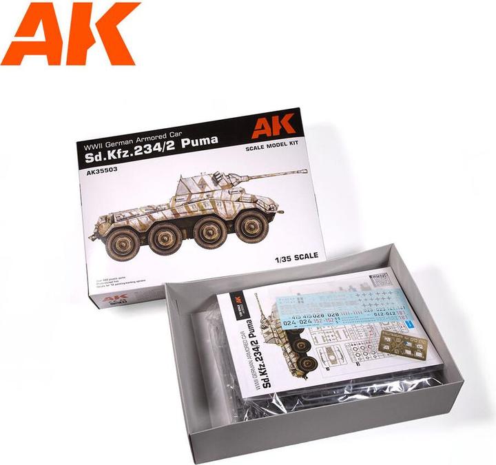 Produktbild AK Interactive AK Models - 1/35 WWII GERMAN ARMORED CAR SD.KFZ.234/2 PUMA