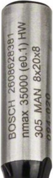 Produktbild Bosch Professional Zubehör Nutfräser, 8 mm, D1 8 mm, L 19,6 mm, G 51 mm. Für Handfräsen