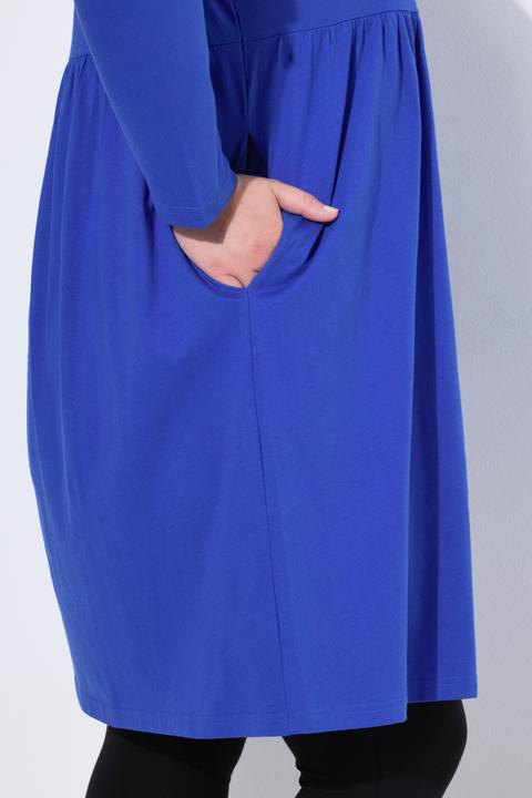 Produktbild Ulla Popken Jerseykleid, A-Linie, Tunika-Ausschnitt, Langarm (54)