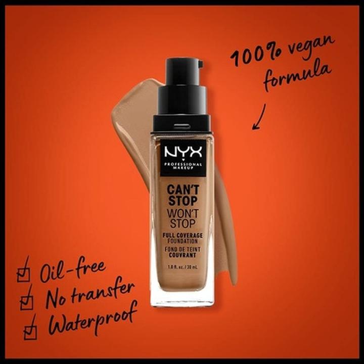 Image du produit NYX Professional Make-Up Can't Stop Won't Stop - Fond de teint couvrant intégral Natural Tan (Bronzage naturel)