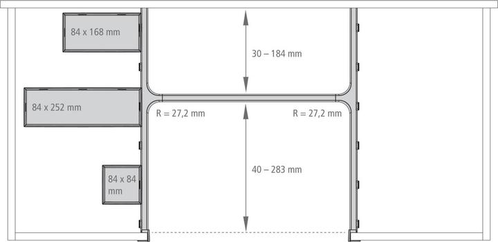 Actual product image Ninka Banio drawer insert with siphon cut-out frame set KS white