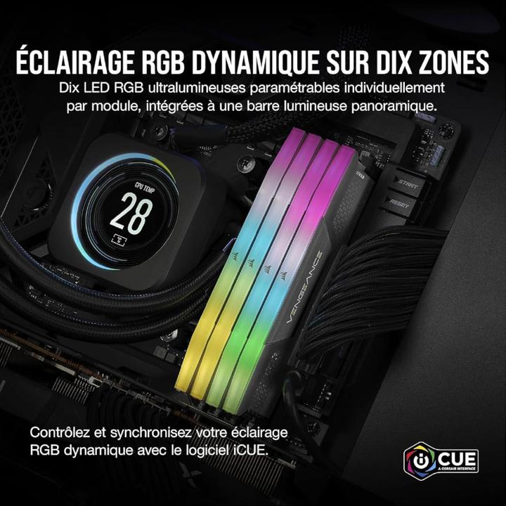 Image du produit Corsair Vengeance RGB (2 x 8GB, 5600 MHz, RAM DDR5, U-DIMM)