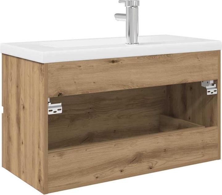 Produktbild vidaXL Waschbeckenunterschrank mit Einbaubecken und Wasserhahn Bad Waschtisch