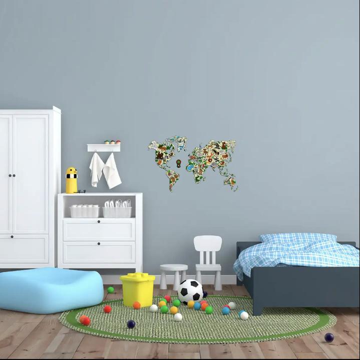 Productafbeelding WoodenCity Wereldkaart van dieren (29 onderdelen)