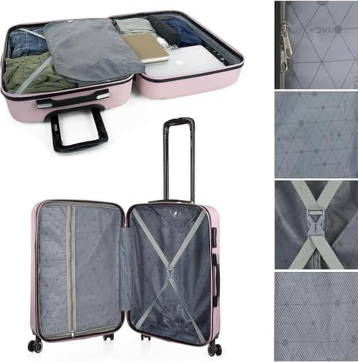 Actual product image Itaca Hard-Shell Spinner Suitcase Set with Combination Lock