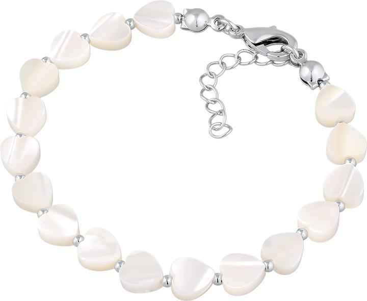 Image du produit Elli Armband Muschel Herz Anhänger Messing Silberfarben (17 cm, Laiton, Pas de pierre)