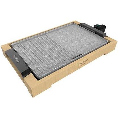 Thumbnail - Cecotec Plancha électrique compatible Tasty&Grill 2000 Bamboo MixStone, Tischgrill, Grau