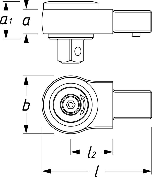 Produktbild HAZET Einsteck-Umschaltknarre 6401N ∙ Einsteck-Vierkant 9 x 12 mm ∙ Vierkant 6,3 mm (1/4 Zoll) (1/4")