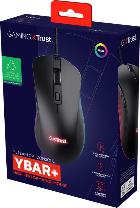 Produktbild Trust Gxt924 Ybar+ Gaming Mouse Black (Kabelgebunden)
