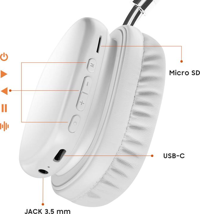 Produktbild Hoco W52 Plus Tone Headset In-Ear Wireless Bluetooth Silber (46 h, Kabellos)