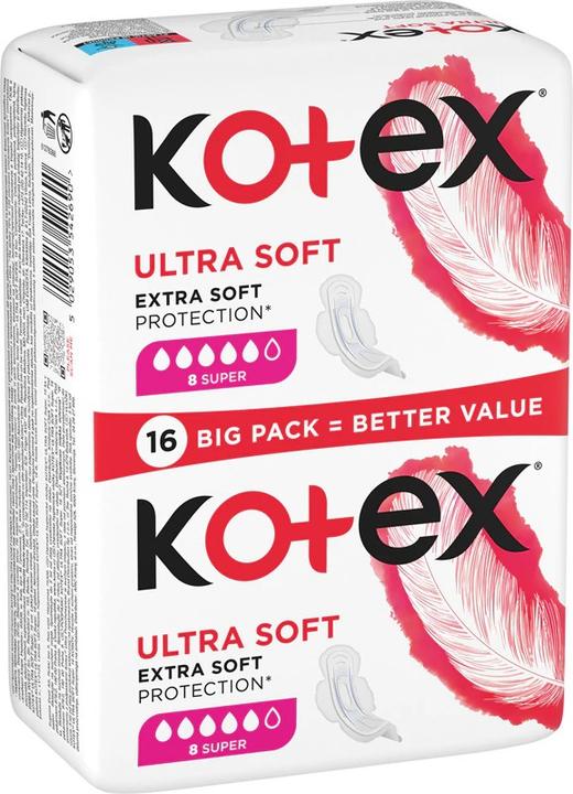 Produktbild Kotex Ultra Soft Super Absorbent 16 Pads (16x)