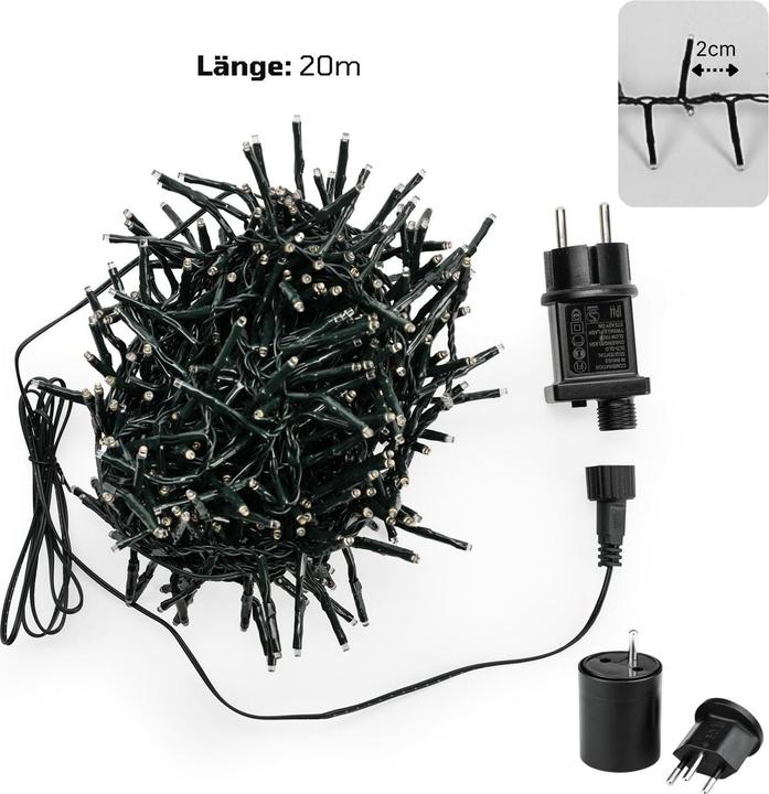 Image du produit Hermex LED Lichterkette 20m Cluster-Lichterkette Weihnachtsbeleuchtung (20 m)