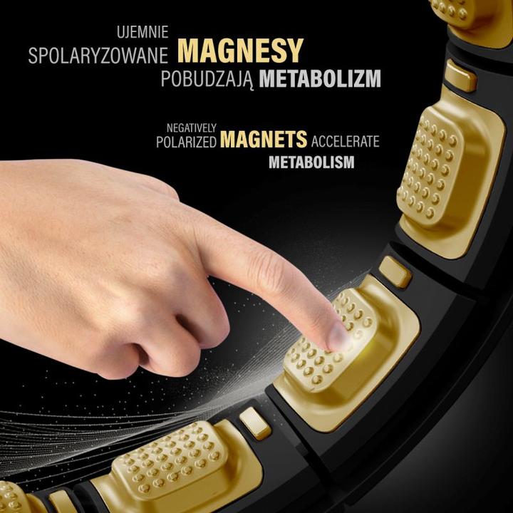 Image du produit HMS Hhm13 Neu Hula Hoop Schwarz/Gold Mit Magneten Und Gewicht + Zähler (100 cm, 1200 g)