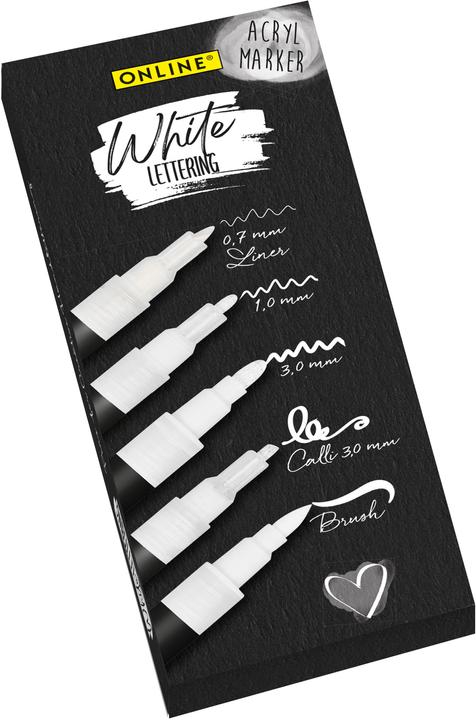 Online Acrylic marker case (White, 7 mm, 5 x)