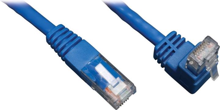 Produktbild Eaton Up-Angle Cat6 Gigabit Molded UTP Ethernet Cable RJ45 Right-Angle Up M to RJ45m Blue (CAT6, 0.91 m)