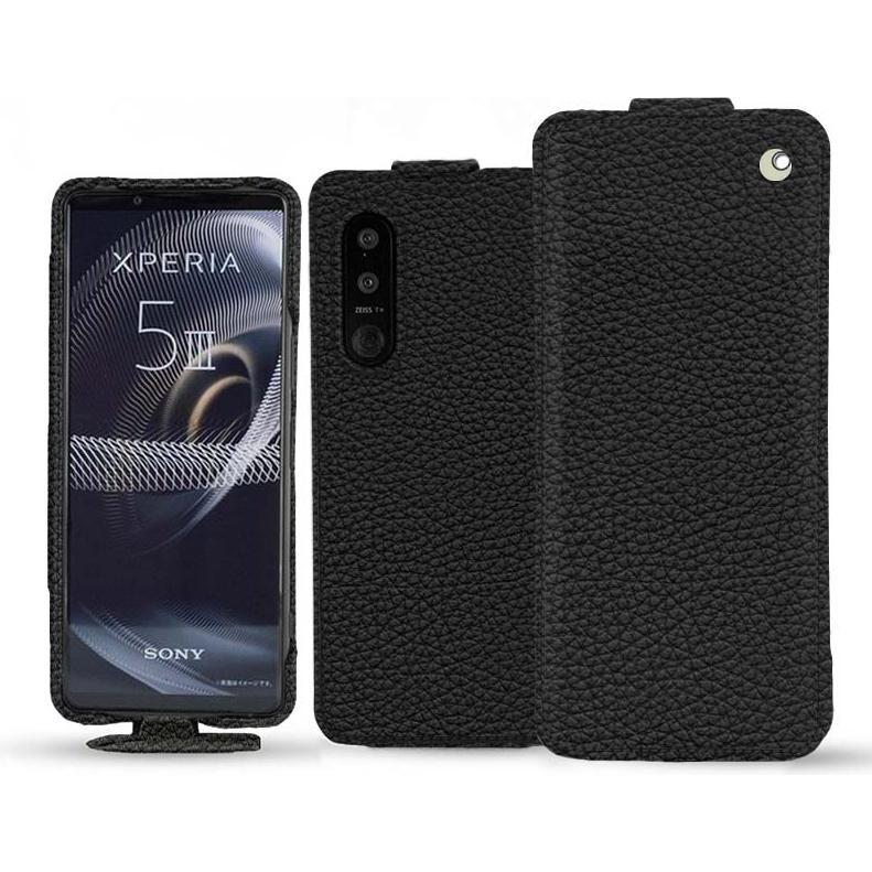 Thumbnail - Noreve Lederschutzhülle vertikal (Sony Xperia 5 III), Smartphone Hülle, Schwarz