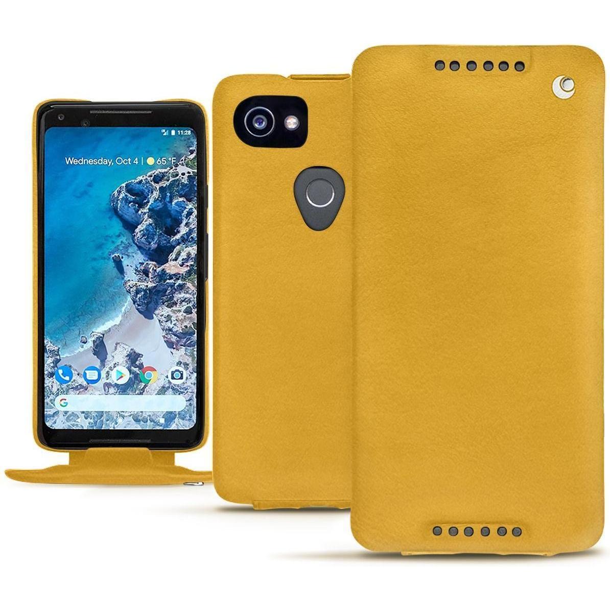 Noreve Lederschutzhülle vertikal (Google Pixel 2 XL), Smartphone Hülle, Orange