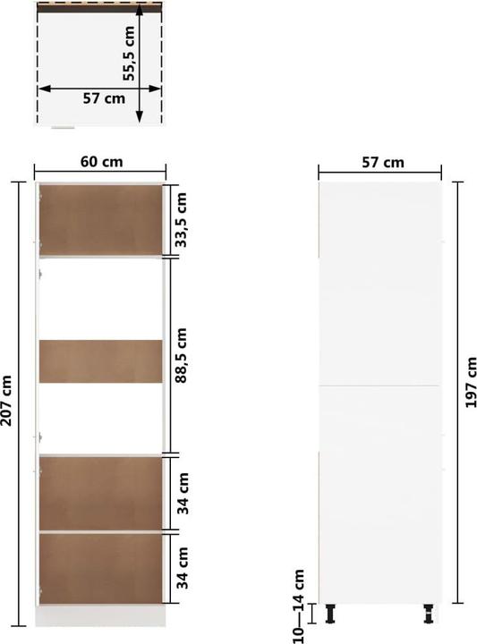 Produktbild vidaXL Küchenschrank (60 x 57 x 207 cm)