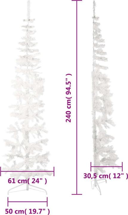 Actual product image vidaXL Künstlicher Halb-Weihnachtsbaum (240 cm)