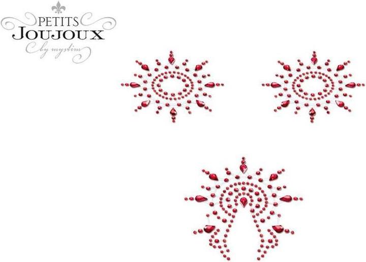 Actual product image Petits Joujoux Gloria breast and pubic mound jewelry red