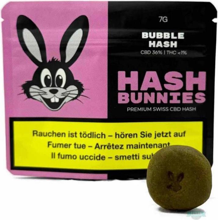 Image du produit Hash Bunnies Premium Swiss CBD Hash - Bubble Hash (7 g, Intérieur)