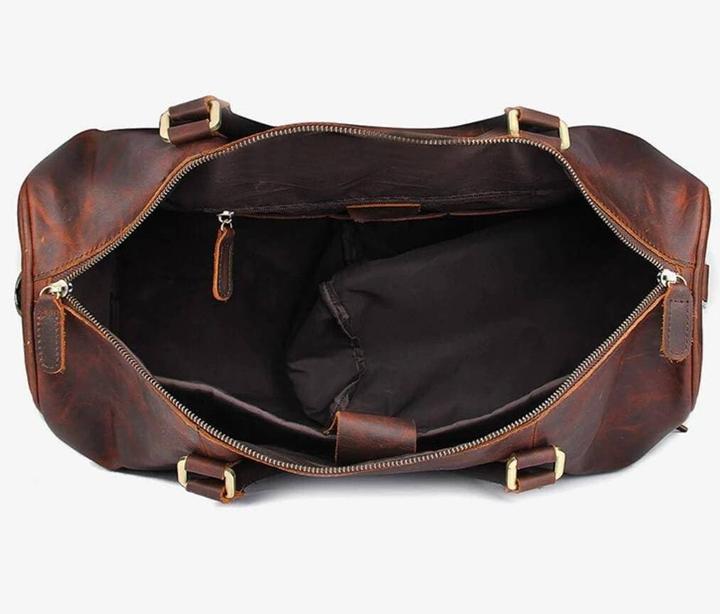 Produktbild Only-Bags.Store Vollnarbenleder Duffle Bag mit Schuhfach, Herrenreisetasche, Wochenendgepäcktasche, einzigartige