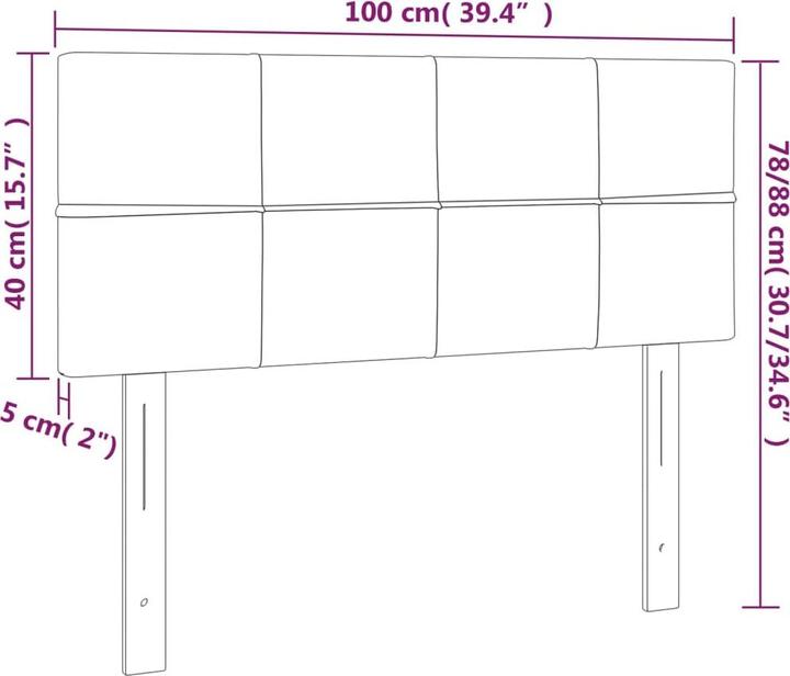 Image du produit vidaXL LED Kopfteil (100 x 5 x 88 cm)