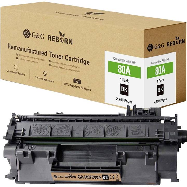 Produktbild G&G Toner ersetzt HP 80A Kompatibel Schwarz 2700 Seiten Reborn remanufactured 2 (BK)