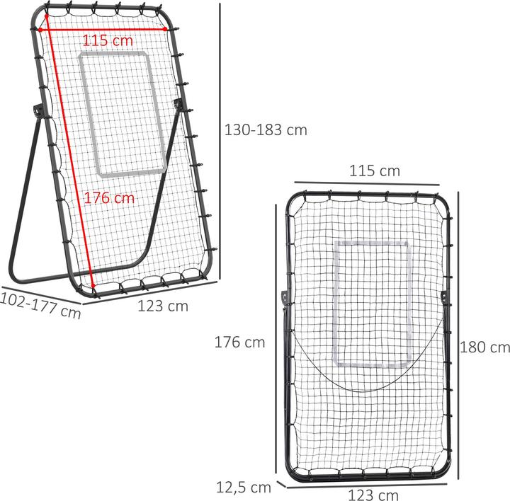 Produktbild Homcom Fussball Rebounder mit 4 verstellbaren Stufen