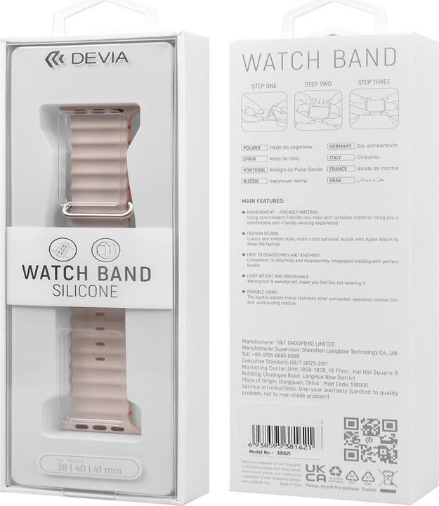 Produktbild Devia Armband Deluxe Sport6 für Apple Watch 38mm/ 40mm/ 41mm schwarz orange (41 mm, Silikon)