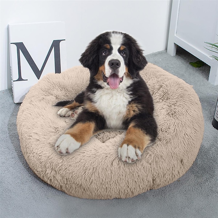 Produktbild Intirilife Haustierbett Beige Durchmesser 100 cm (Hund, Katze)