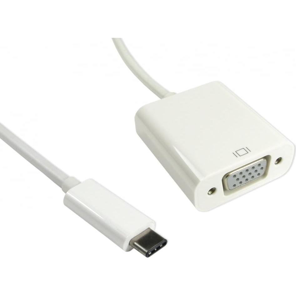 Cables Direct 15CM LEAD USB C(M) TO VGA(F) ADAP (15 cm), Data + Video Adapter